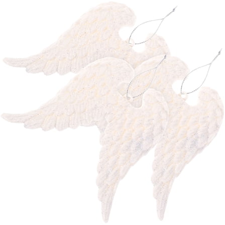 MUSEYA Angel Wing Decor White Plastic 3Pcs