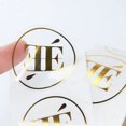 thumbnail image 3 of Pegatinas de logotipo personalizadas, Lámina transparente de oro y plata, pegatinas de logotipo de negocios, pegatinas de boda, lote de 100 unidades, 3 of 3