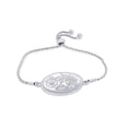 thumbnail image 4 of AFFY April Birth Month Daisy Flower Oval Frame Disk Bolo Bracelet In 14K White Gold Plated 925 Sterling Silver for Womens - 7", 4 of 6