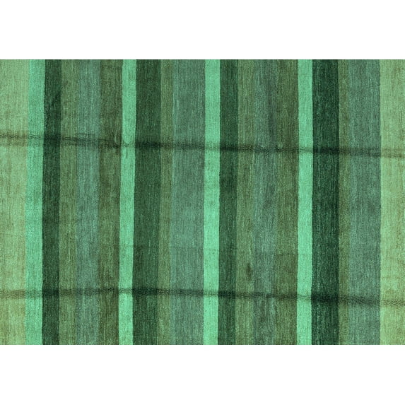 Ahgly Company Indoor Rectangle Abstract Turquoise Blue Modern Area Rugs, 8' x 12'