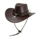 thumbnail image 2 of Accesorios de sombrero de vaquero occidental Sombrero de jazz para festival de música Escenario Actuación Playa Marrón, 2 of 8