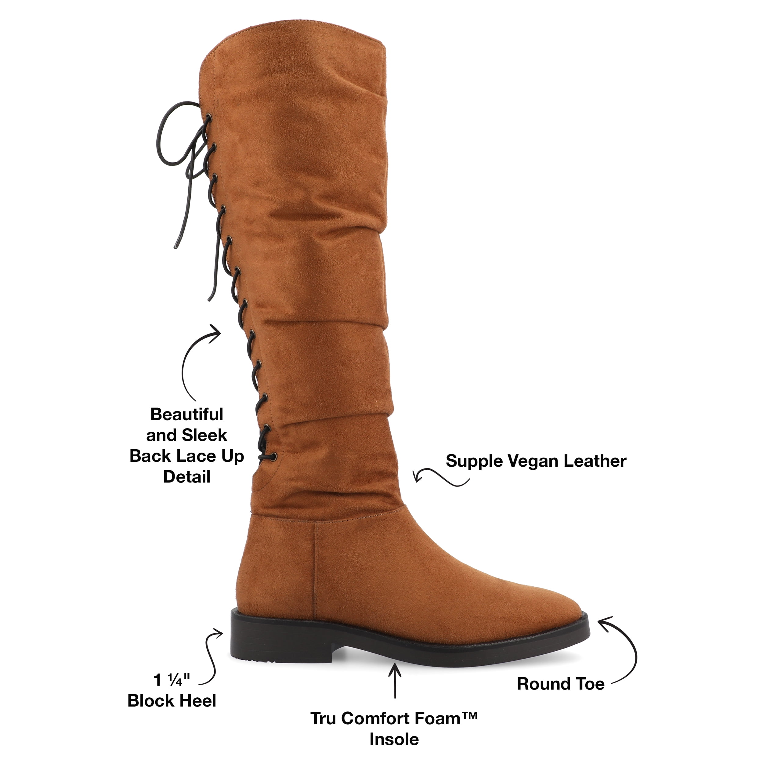 Journee Womens Mirinda Wide Calf Stretch Knee High Boots