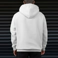 thumbnail image 3 of Mens Full Zip Hooded Jackets Loose Casual Fall Winter Warm Hoodies Fleece Mock Neck Outdoor Sports Sweatshirts Coats with Pockets Long Sleeve Sweaters Tops for Men White L, 3 of 8