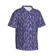 thumbnail image 3 of Xecao Lavender Flowers print Hawaiian shirt - a stylish short-sleeve button-down for men, perfect for casual beach and tropical outings., 3 of 9