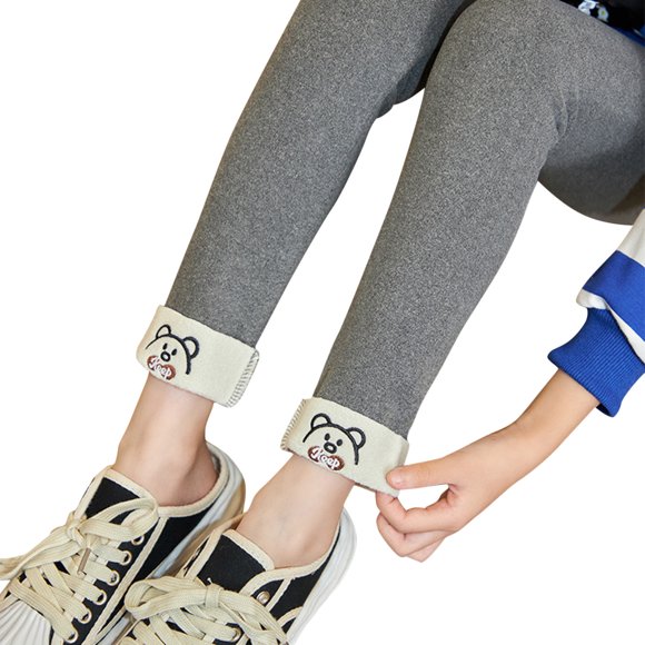 Hfolob Girl Pants Toddler Kids Girls Cotton Thick Fleece Lined Warm Leggings Pantihose Stretchy Basic Ninth Ankle Length Pants Pantyhose For Winter Stocking