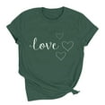 thumbnail image 2 of AuroraX Green Women T-Shirts,Crewneck Funny Loose Fit 1/4 Sleeve Women Tops Valentines Holiday T-Shirts Birthday Gifts for Women, 2 of 8