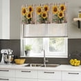 thumbnail image 4 of Sunflowers Curtain Valances for Windows, Kitchen Valance Window Treatments Panel 2 Pack, Farmhouse Wooden Grain Botanical Floral Rod Pocket Short Curtains for Bathroom Bedroom 54 x 18 Inch, 4 of 8