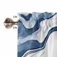 thumbnail image 5 of Kitchen Curtains 45 Inches length, Marble Window Treatment Curtain Drapes, Blue Abstract Neutral Textured Modern Watercolor Lightweight Window Panels for Living Room Bedroom, 52"x45", 2 Panels, 5 of 7