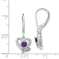 thumbnail image 3 of Primal Silver Sterling Silver Rhodium Amethyst and Pink Quartz and Diamond Heart Earrings, 3 of 5