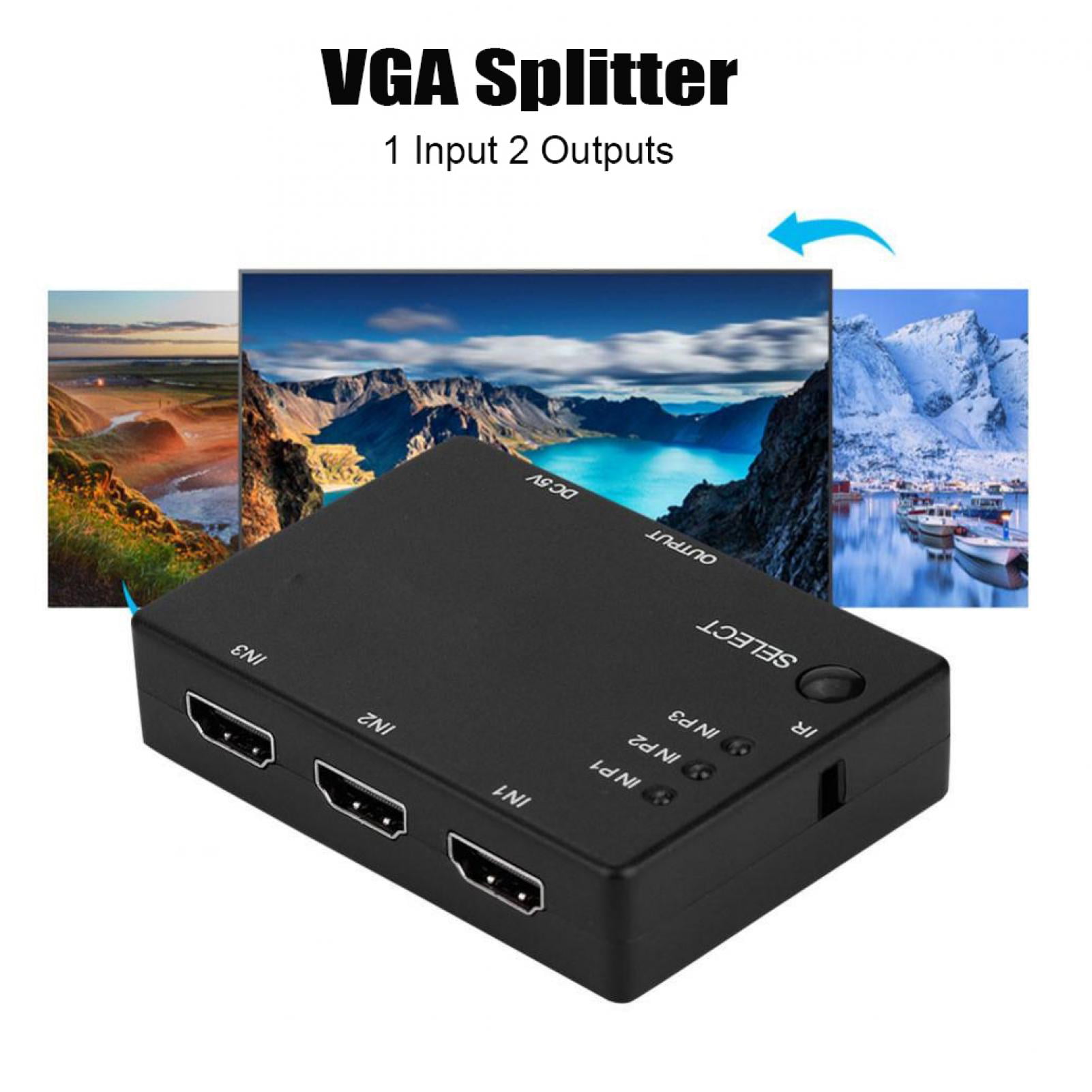 VGA Switch Box 2 en 1 Out VGA Switcher Splitter Data Synchronisation VGA Monitor Switch VGA Splitter Laptop Monitor 2 Port VGA Video Sharing Adapter 2 in 1 Out Manual Switcher for Computer