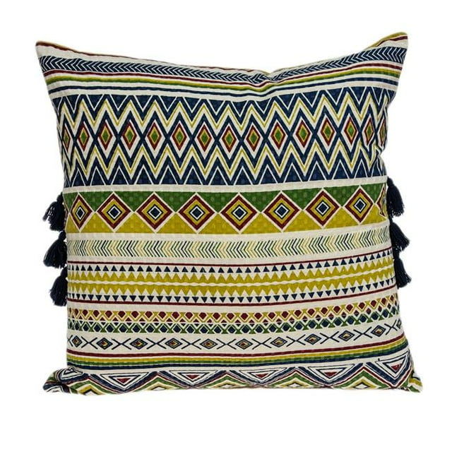 Parkland Collection PILD11127P Housse de Coussin Bohème Multi Couleur Carrée avec Insert en Poly - 20 x 20 x 7 Po.