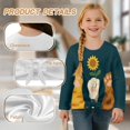 thumbnail image 6 of Xoenoiee Paw Sunflower Print Girls T Shirt Basic Long Sleeve Blouse Casual Tee Lightweight Tunic Tops Outfits Fall Clothes with Tie Front, 11-12 Years, 6 of 7