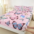 thumbnail image 3 of Castle Fairy Boys Girls Flying Colorful Butterflies Full Size Sheets 4-Piece,Dreamy Princess Breathable Bed Sheets,Spring Garden Lightweight Sheet Sets,Breathable Home Decor, 3 of 7