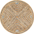 thumbnail image 2 of Lightnpro Bohemian Jute Cotton Denim Braided Rug 4 Feet Round - Circle Farmhouse Jute Cotton Area Rag Rug for Kitchen, Kids Bedroom, Playroom | Colorful Hand Woven Reversible Pet Friendly Carpet, 2 of 8