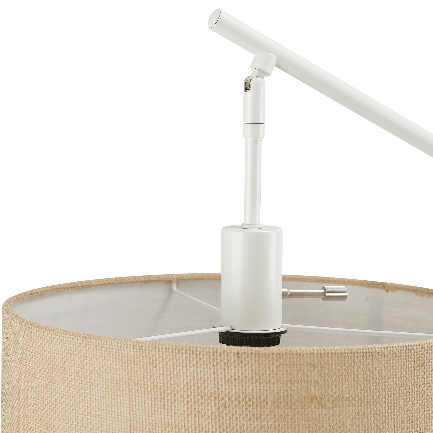 Globe Electric Serena 66" Matte White Dimmable Floor Lamp with Jute Shade, 91004429