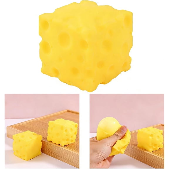 Big Cheese Squishy - Squeeze This Big, Fun, Squishy, Slow Rising, Extra Soft Giant Block of Cheese for Stress Relief - Original Sensory / Fidget Novelty Toy and Gift for Kids and Adults