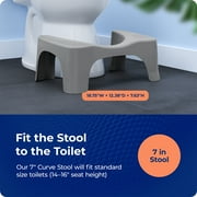 Squatty Potty Curved Plastic Toilet Stool, 7 in Gray