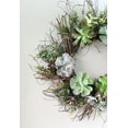 thumbnail image 4 of Succulent Mix Spiral Vine Artificial Wreath, 22-Inch, 4 of 5