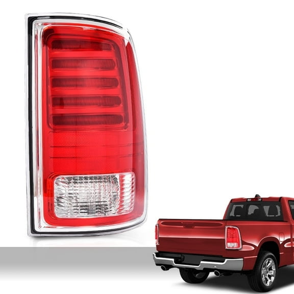 PIT66 LED Tail Lights Lamp Fit For 13-18 Ram 1500 2500 3500 Rear Lamp Chrome Passenger