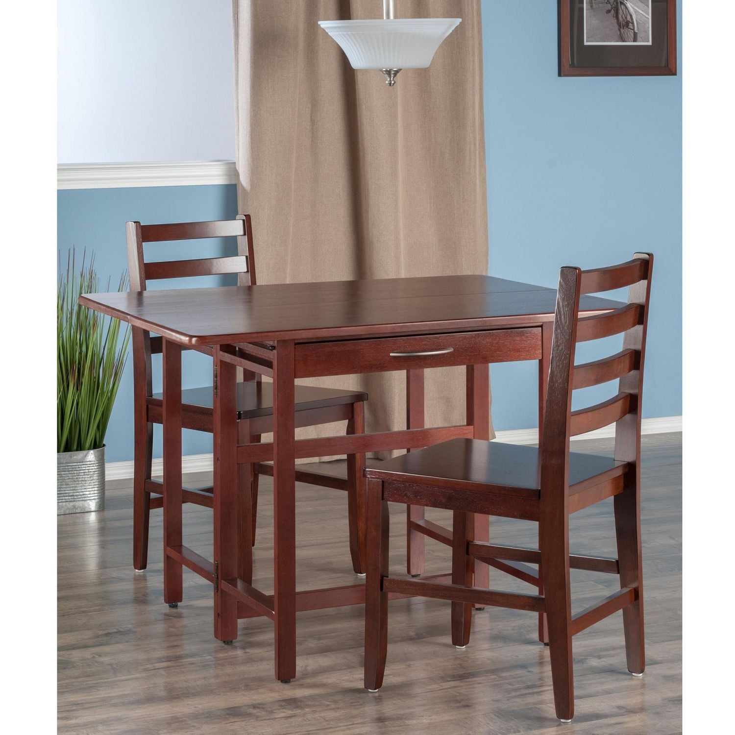 Winsome Taylor 3PC Drop Leaf Table & Ladder Back Chair