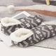 thumbnail image 3 of Dinheiro Calcetines para mujer, cálidos, con forro polar, antideslizantes, para interiores, 2 pares, regalos de Navidad, copo de nieve, 3 of 5