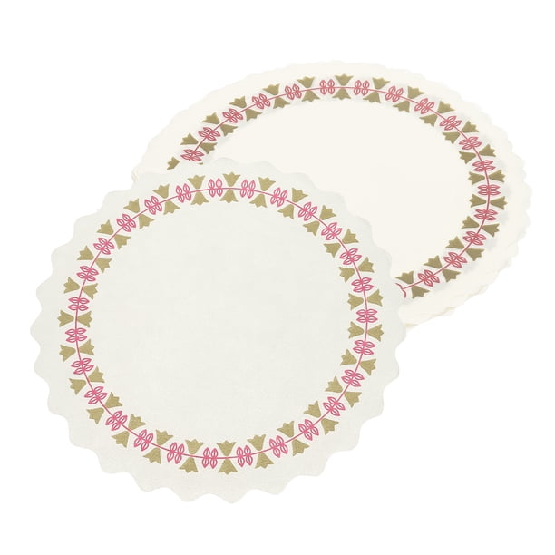 100 piezas de doilies de papel de encaje, manteles de papel redondos de 5.51 pulgadas, doilies decorativos de encaje para pasteles, postres, manualidades, bodas, decoración de mesa de Navidad, blancos