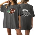 thumbnail image 1 of Tops Cortos para las Mujeres, Doble Cara Impreso Cuello Redondo Gota Hombro Camiseta, Top Estirable Casual, 1 of 5