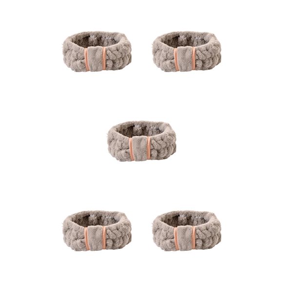 Minnieouse Bandas para el cabello de cara ajustable Coral Fleece Diadema Artículos para el hogar Accesorios de peinado para Spa Cuidado de la piel Gris 5piezas Minnieouse CBP256507