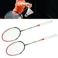 thumbnail image 1 of Badminton Racquets, 660mm Red and Black Non Slip Handle Aluminum Alloy Frame Badminton Racket Kit with Storage Bag for Gym for 2 Players, 1 of 7