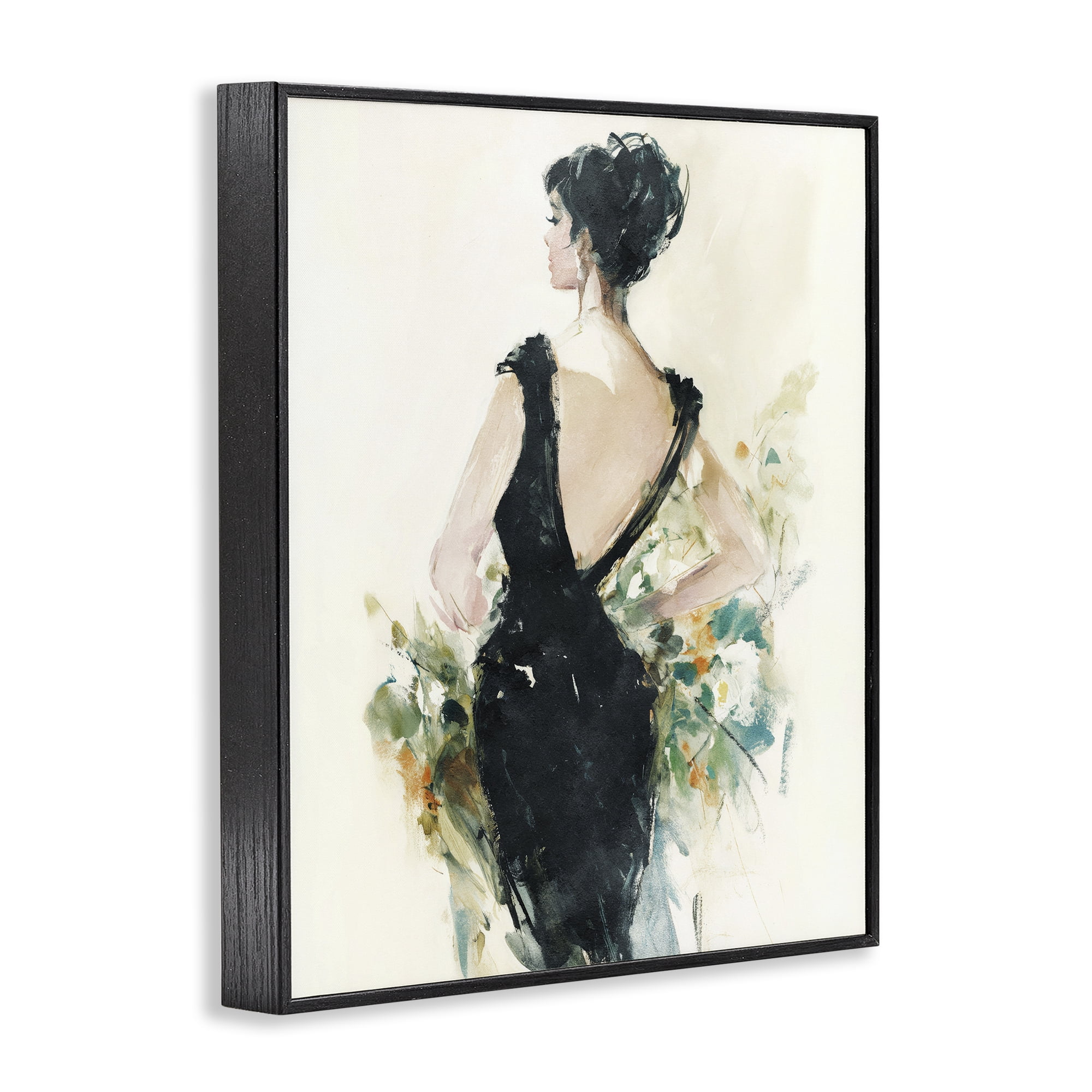 Stupell Industries Backless Reverie Gown Black Framed Giclee Art, design by Svetlana Aleynikova