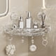 thumbnail image 5 of Estante de ducha de esquina con ventosa - Estante de almacenamiento de pared de plástico transparente para baño, inodoro, lavabo | Inoxidable, de gran capacidad, gancho extraíble | 1 paquete | 12,, 5 of 7