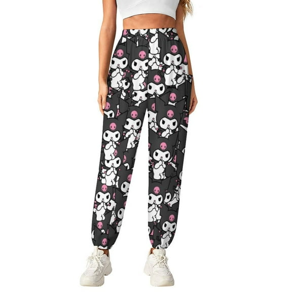 Kuromi And My Melody Women's Harem Pants, Hippie Casual Pants Flowy Yoga Trousers with Pockets