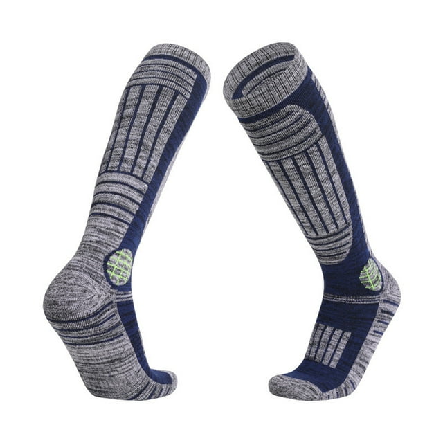 Bas Gris Chaussettes de Ski Hauteur Genou Hiver Temps Froid Performance Thermique Planche à Neige Ski Randonnée Chaussettes pour Hommes Femmes