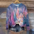 thumbnail image 4 of Christmas Holiday Tops Womens Crewneck Pullover Graphic Sweatshirt Printed Long Sleeve Plus Size Festive Clothes (XL, Purple 01), 4 of 6
