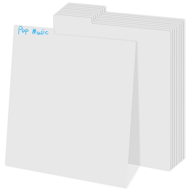 10 separadores para discos de vinilo, separadores para álbumes, separadores de fichas, separadores para libros, organizadores de discos de vinilo con pestañas.