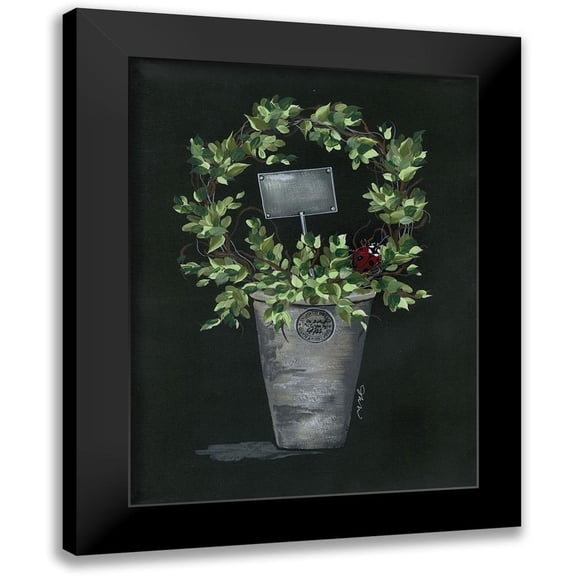 Norkus, Julie 12x14 Black Modern Framed Museum Art Print Titled - Good Luck Topiary