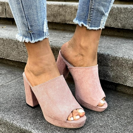 

Women Fish Mouth Shoes Fashion Wedge Sandal Chunky High Heels Flip-Flop Slippers Summer Sandals Note Please Buy One Or Two Sizes Larger