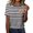 199#Blue, variant on Women's Loose Fit Crew Neck Tees Contrast Orange Collar Pumpkin Face Print Oversized Fashion Halloween Summer Tops Khaki 2XL