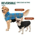 thumbnail image 5 of Kuoser Reversible Dog Coat Adjustable British Style Plaid Pet Jacket, Waterproof and Windproof, Blue, M, 5 of 8