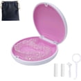 thumbnail image 1 of Étui de Rétention, Étui Aligneur Mince Mignon Compatible avec Invisalign, Support de Rétention avec Outil de Retrait d'Aligneur, Brosse et Mâcher, Sac à Corde (Blanc Extérieur Silicone Rose), 1 of 6