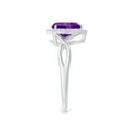 thumbnail image 3 of ANGARA Natural 1.2 Ct. Amethyst with Diamond Halo Ring in 14K White Gold for Women (Ring Size: 11.5), 3 of 9