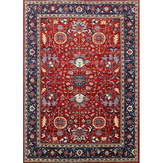 Ahgly Company Tapis d'Intérieur Rectangle Milieu du Siècle Moderne Rouge Canneberge Zone Orientale, 5' x 8'
