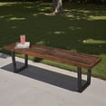 thumbnail image 2 of Tcbosik Outdoor Bench, 2-Person Garden Bench, Solid Wood Loveseat with Metal Legs for Porch, Park, Backyard, Easy Assembly, Brown & Black, 2 of 8