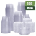 thumbnail image 1 of 100Pcs Disposable Jello Shot Cups Plastic Portion Cups With Lids Condiment Containers, 1 of 6
