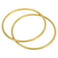 thumbnail image 1 of Uxcell 4" Round Metal Floral Hoop Frame Macrame Ring Wreath for Wedding Geometric Decor Party Gold Tone 2 Pack, 1 of 5