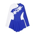 thumbnail image 3 of Doomiva Robe de Patinage Artistique pour Filles, Dos Creux, Jupe Justaucorps de Danse, Performance Lyrique, Bleu Royal 8, 3 of 5