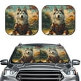 thumbnail image 2 of Rateoe Forest Maple Leaf Husky Pattern 2 Piece Car Windshield Sun Shade Foldable | Front Windshield Shade for Sun, Heat and UV Rays | Sunshade for Car Front Window-Small, 2 of 6