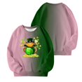 thumbnail image 3 of JAKANYQ Sweat à Capuche Imprimé Décontracté pour Filles, Col Rond, Vert 3-4 Ans, 3 of 5