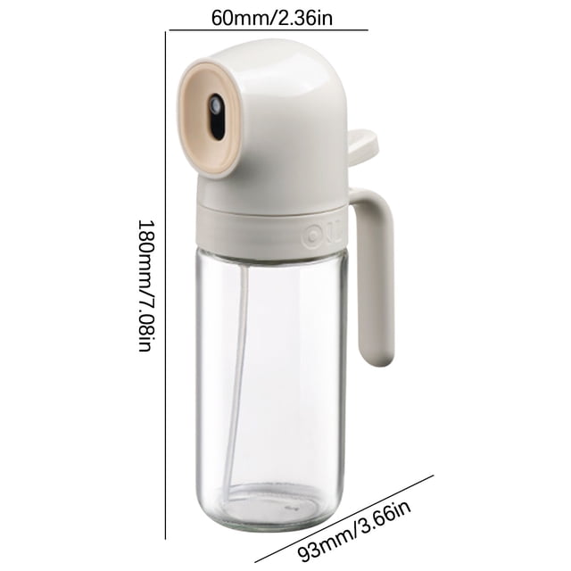 Glass Oil Spray Bottle for Cooking 180 ml or 250 ml Leak-Proof Kitchen Condiment Sprayer with Adjustable Nozzle and Non-Drip Design
