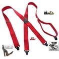 thumbnail image 2 of Holdup Brand Classic Series Bright Red X-back Suspenders with Black Patented Gripper Clasps, 2 of 4